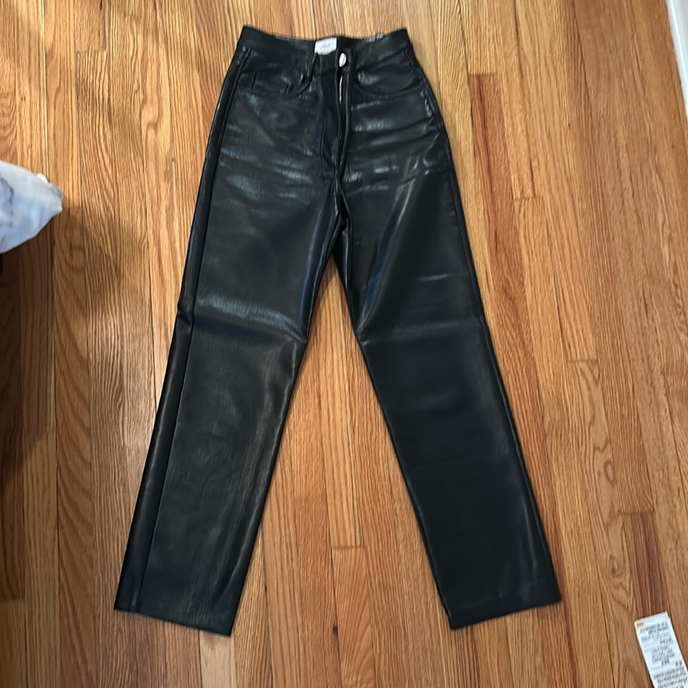 Aritzia size 2 black leather pants never worn
